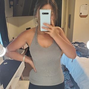 American Eagle Tie Halter Top Olive green stripped